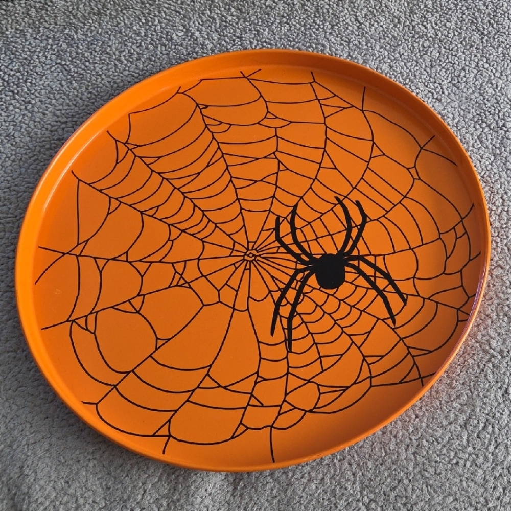 Orange Spiderweb Platter